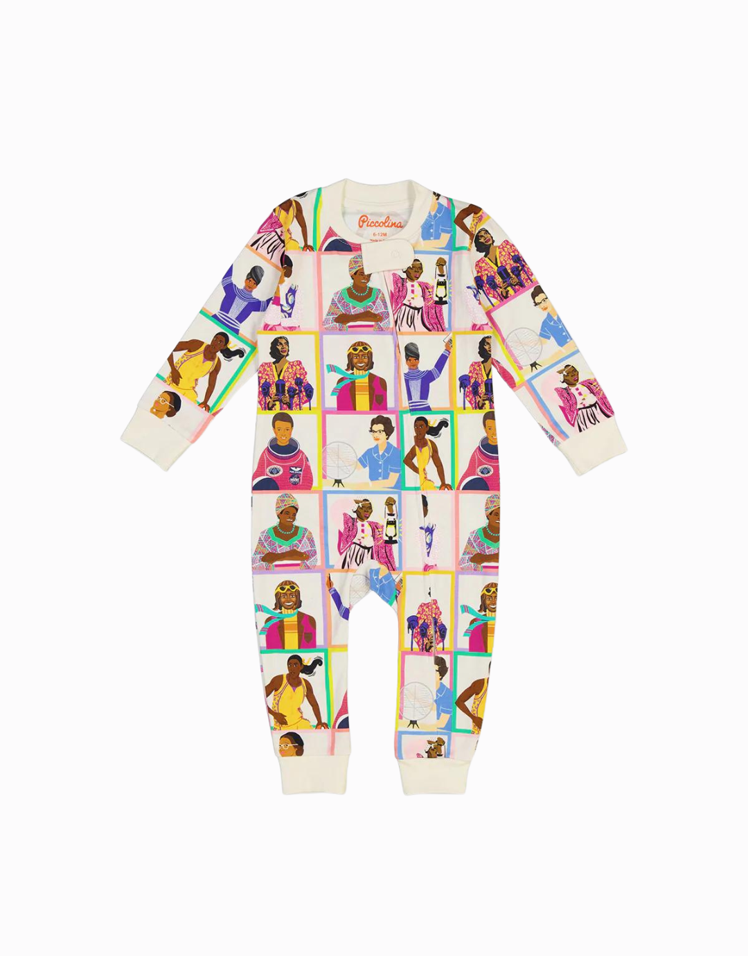 Black History Heroes Zip Up Baby Onesie