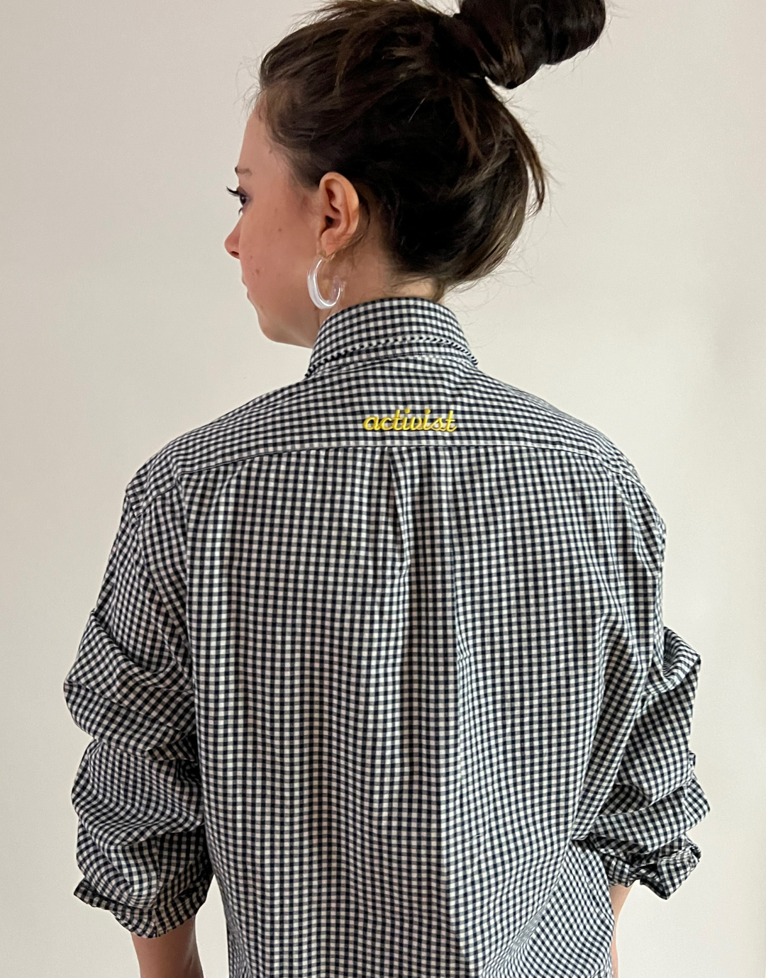 Activist Check Upcycled Embroidered Shirt