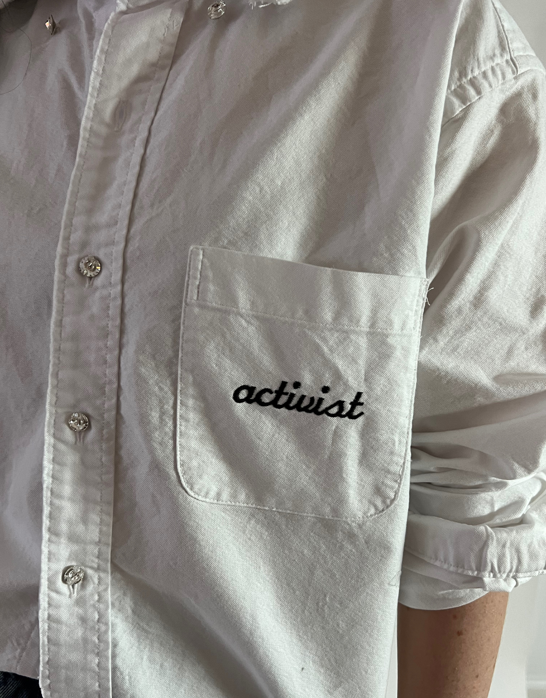 Activist Cotton Upcycled Embroidered Shirt