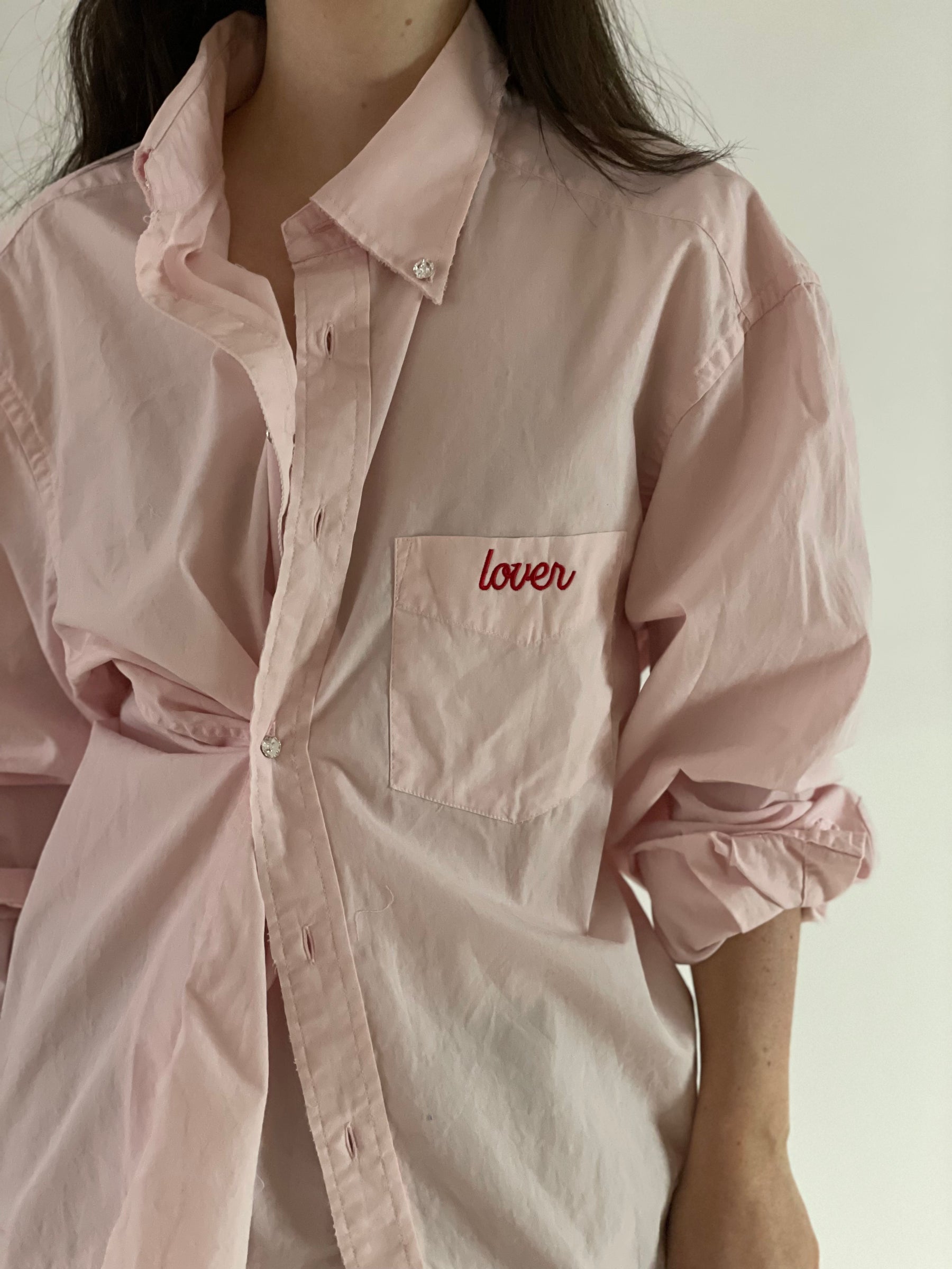 Lover Pink Upcycled Embroidered Shirt