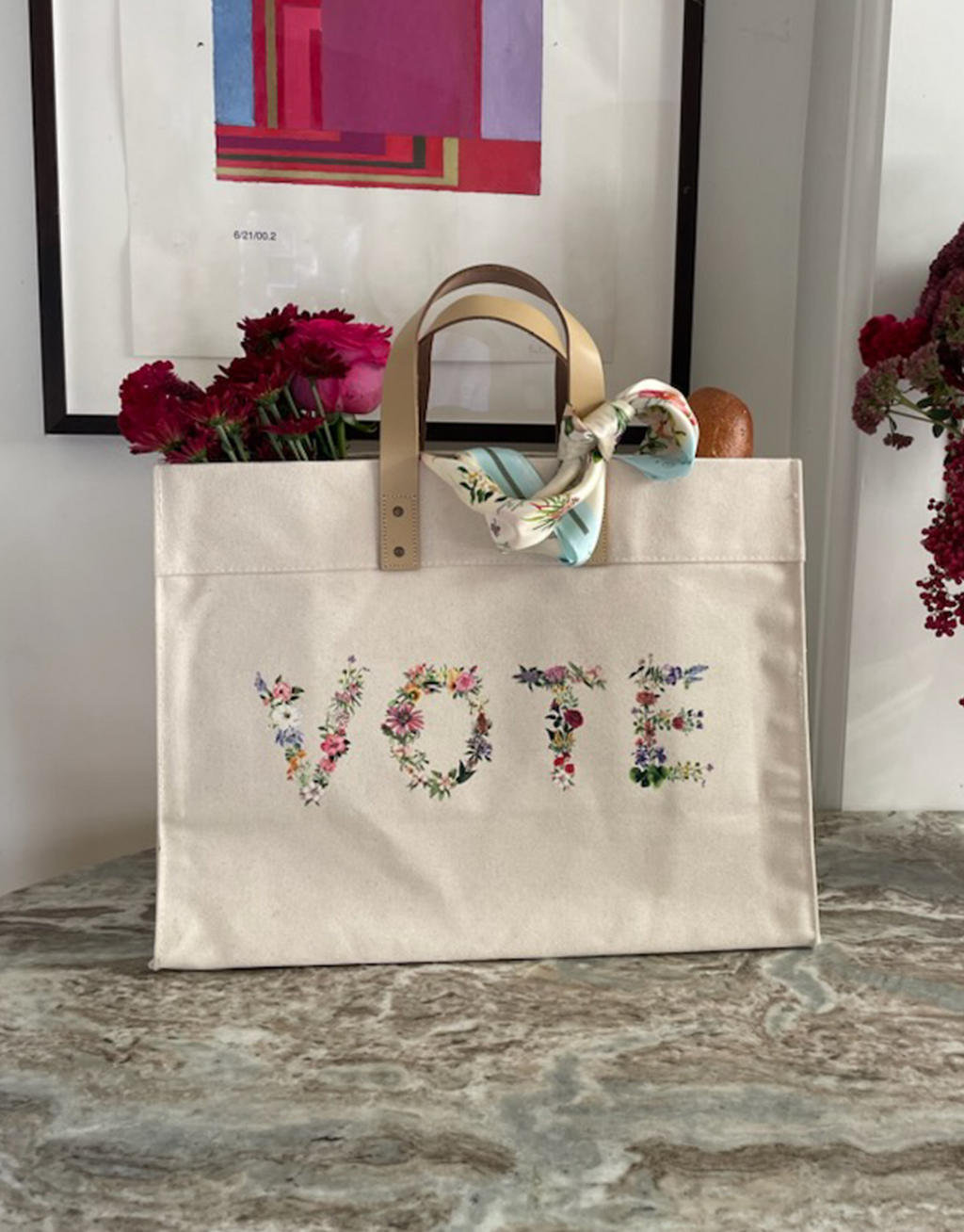 Fifty States Fifty Flowers Vote Tote