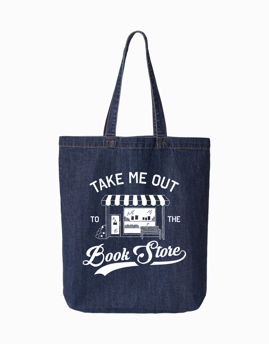 Take Me Out to Bookstore Denim Tote