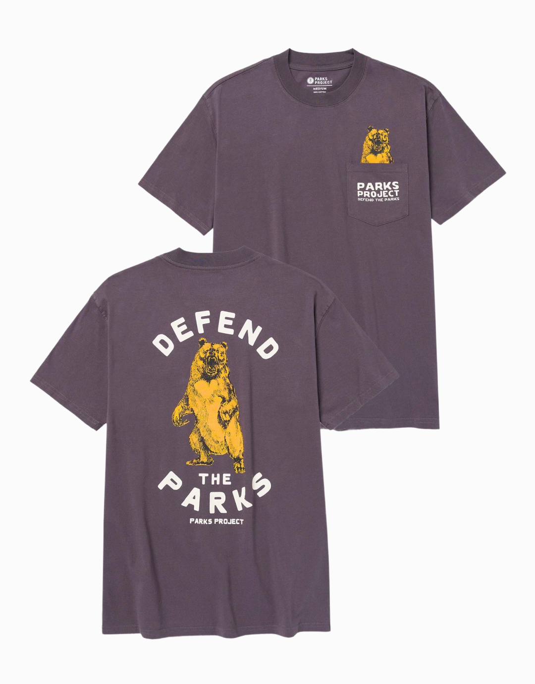Defend the Parks Bear Pocket Tee - Graphite