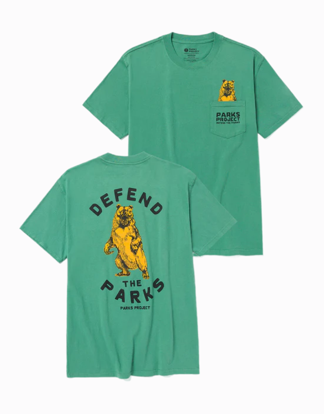 Defend the Parks Bear Pocket Tee - Sage