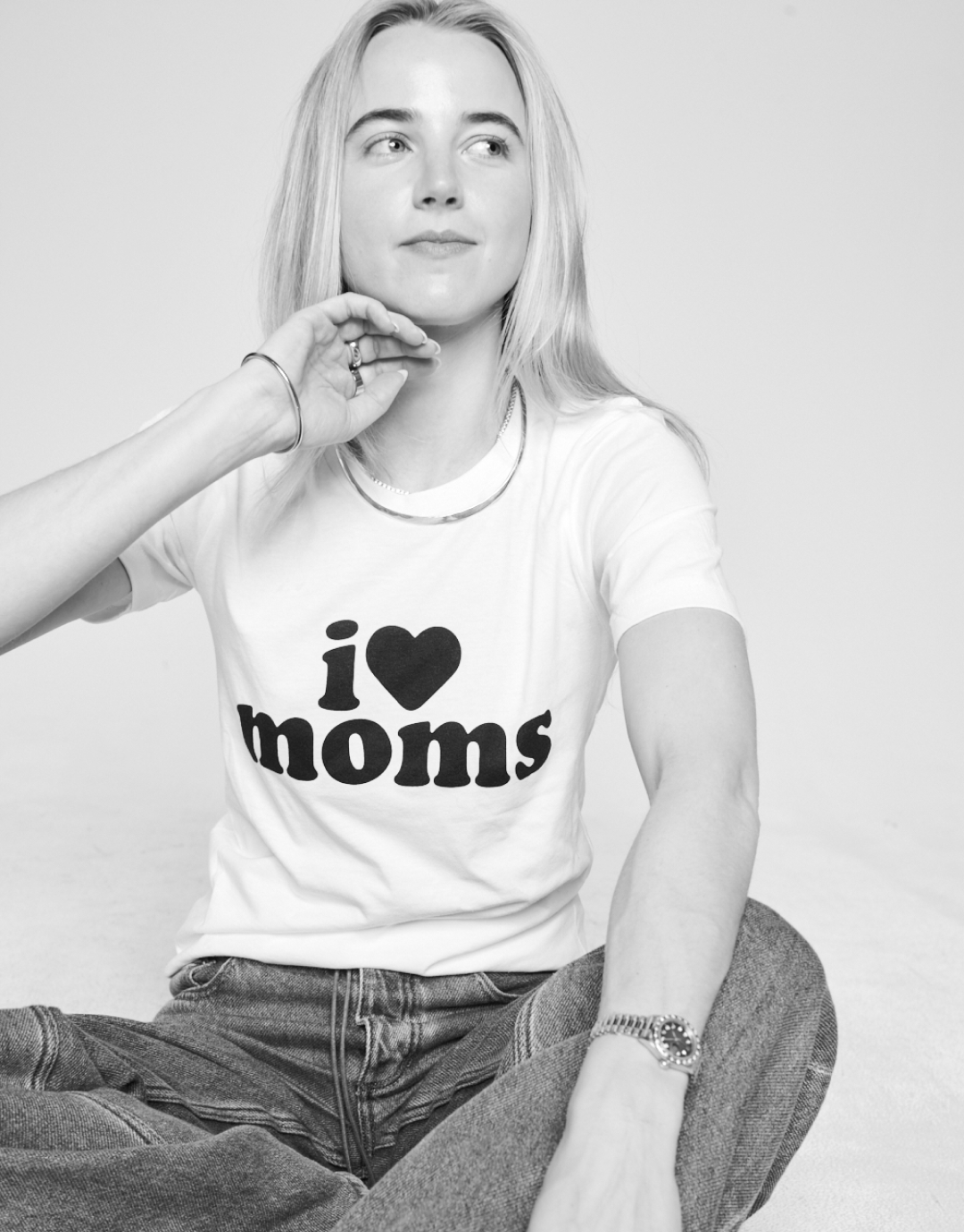 I Love Moms T-shirt - White