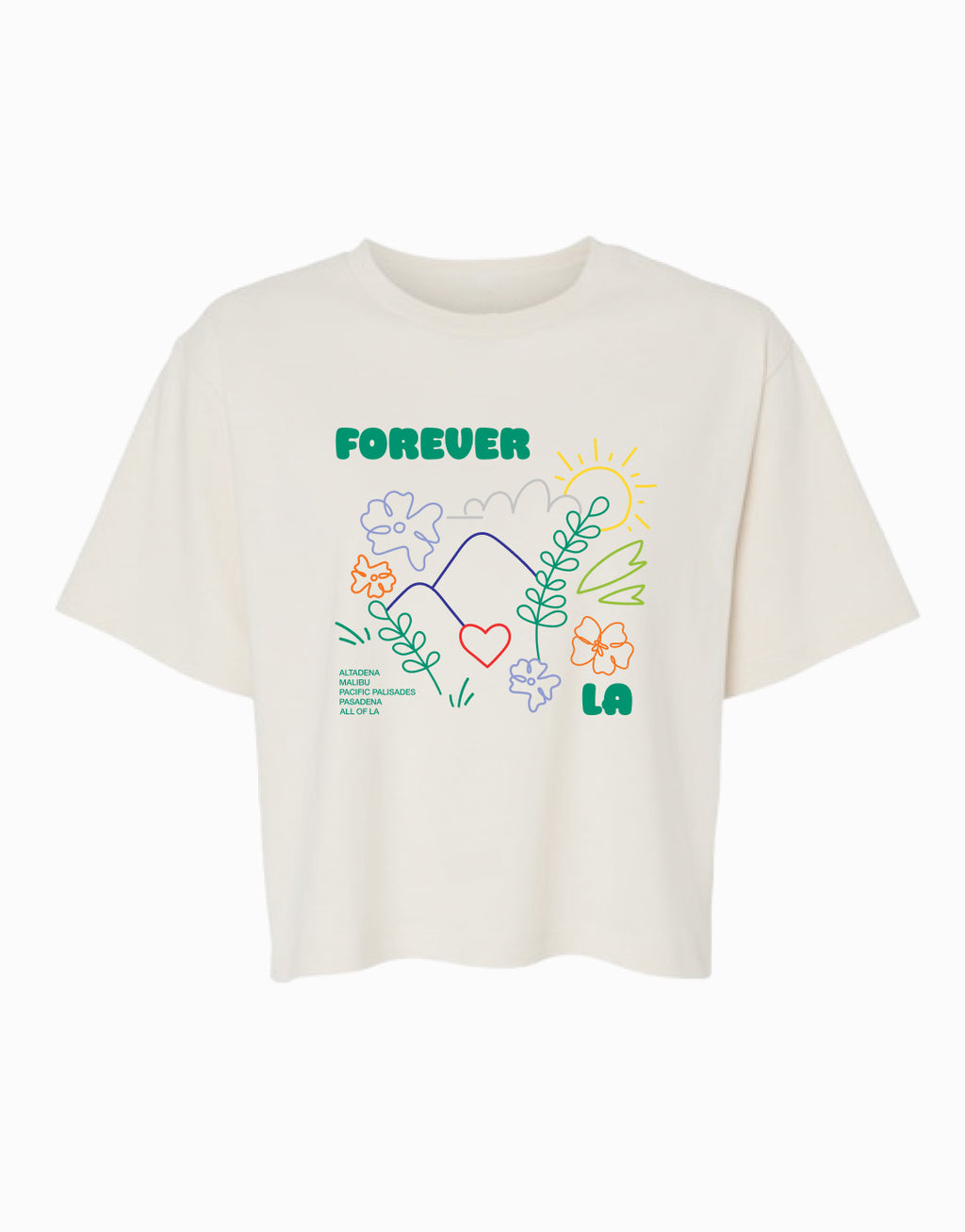 Forever LA Cropped T Shirt Cement