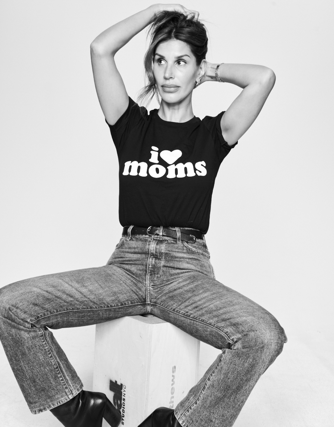 I Love Moms T-shirt - Black
