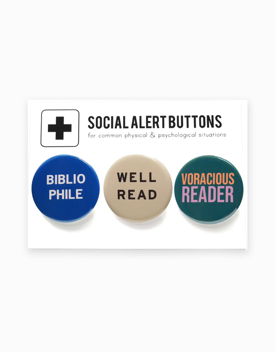 Book Lover Button 3-Pack