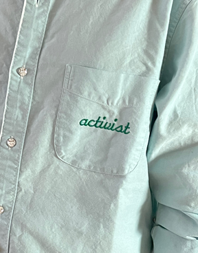 Activist Mint Upcycled Embroidered Shirt