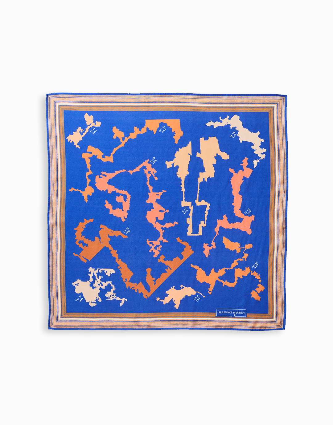 Gerrymander Silk Twill Scarf - Blue