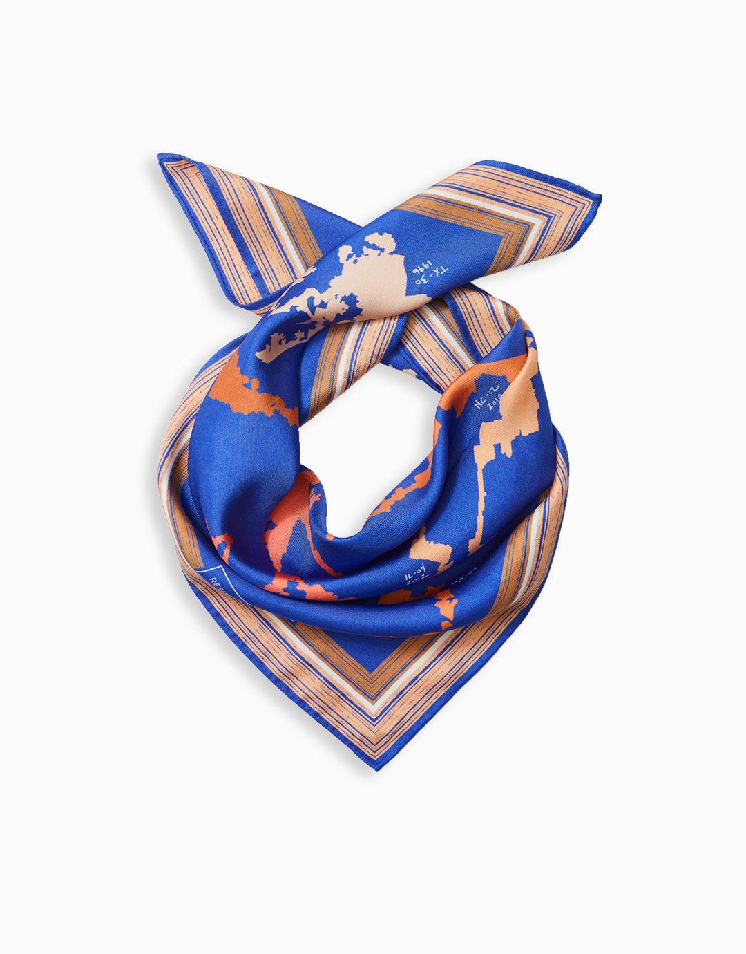 Gerrymander Silk Twill Scarf - Blue