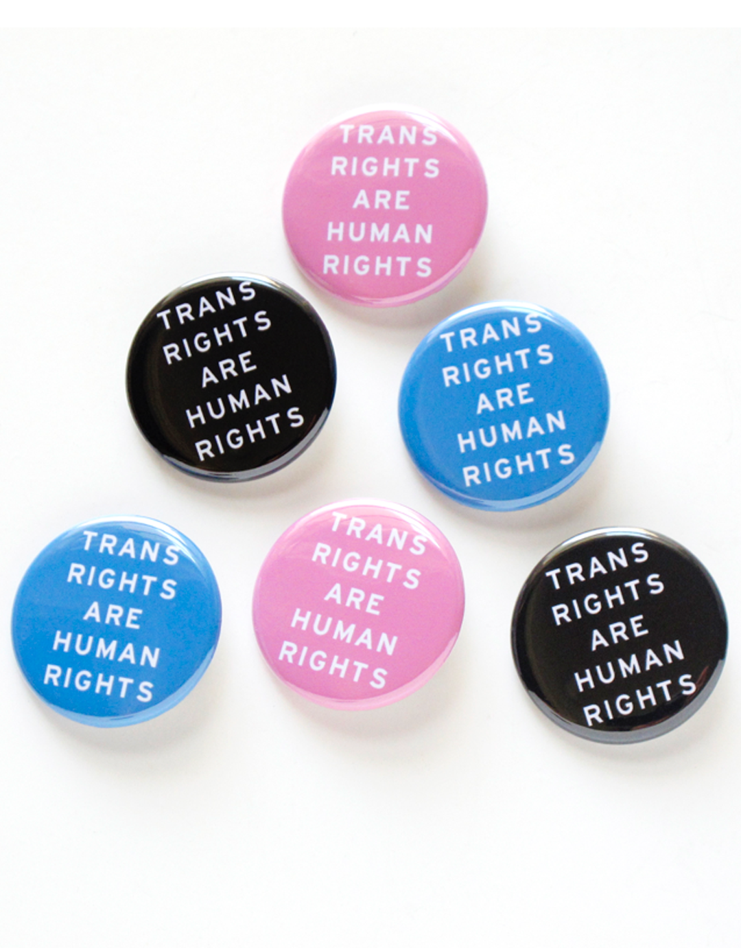 Trans Rights Are Human Rights pinback buttons