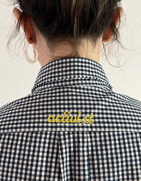 Activist Check Upcycled Embroidered Shirt